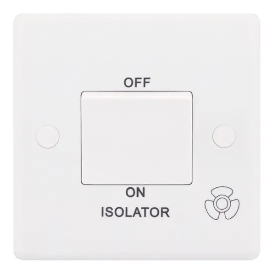 Smooth White 1 Gang 10A 3 Pole Fan Isolator Switch