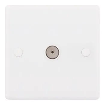 Smooth White 1 Gang TV Socket