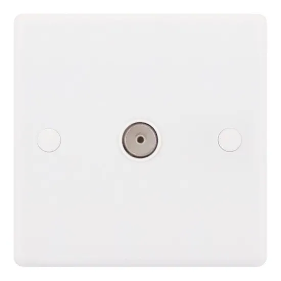 Smooth White 1 Gang TV Socket
