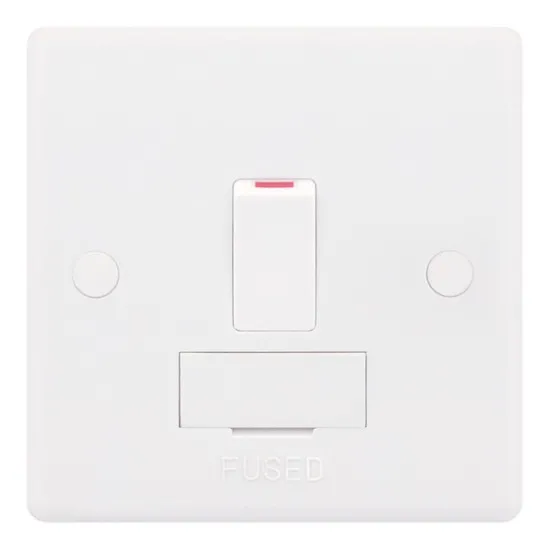 Smooth White 13A DP Switched Fused Connection Unit
