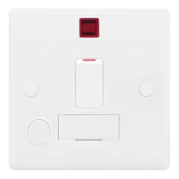 Smooth White 13A DP Switched Fused Connection Unit with Flex Outlet and Neon