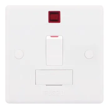 Smooth White 13A DP Switched Fused Connection Unit with Neon