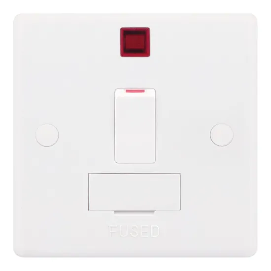 Smooth White 13A DP Switched Fused Connection Unit with Neon