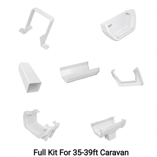 Full Set White Square Line Guttering 35ft-39ft