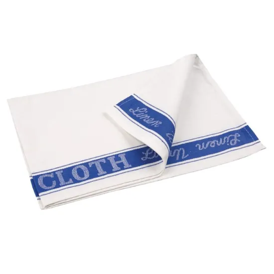 Linen Union Glass Cloth Blue Pack 12