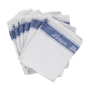 Linen Union Glass Cloth Blue Pack 12