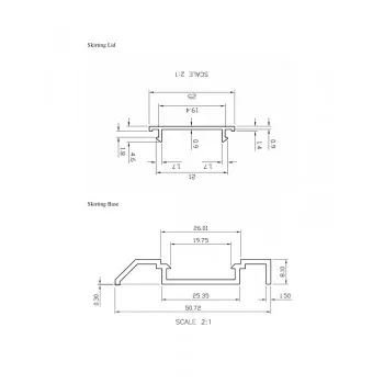 50mm Bevelled Skirting White 2400mm Long