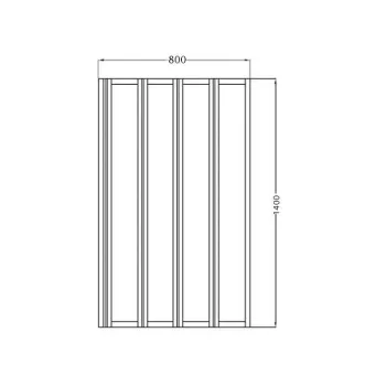 Bath Screen 1400mm x 800mm 4 Fold Screen 