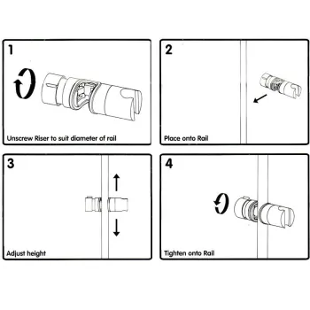 Universal 18mm-25mm Height Adjuster Chrome