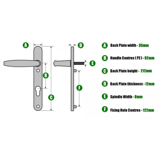 Stanway White UPVc Door Handle Stanway White UPVc Door Handle
