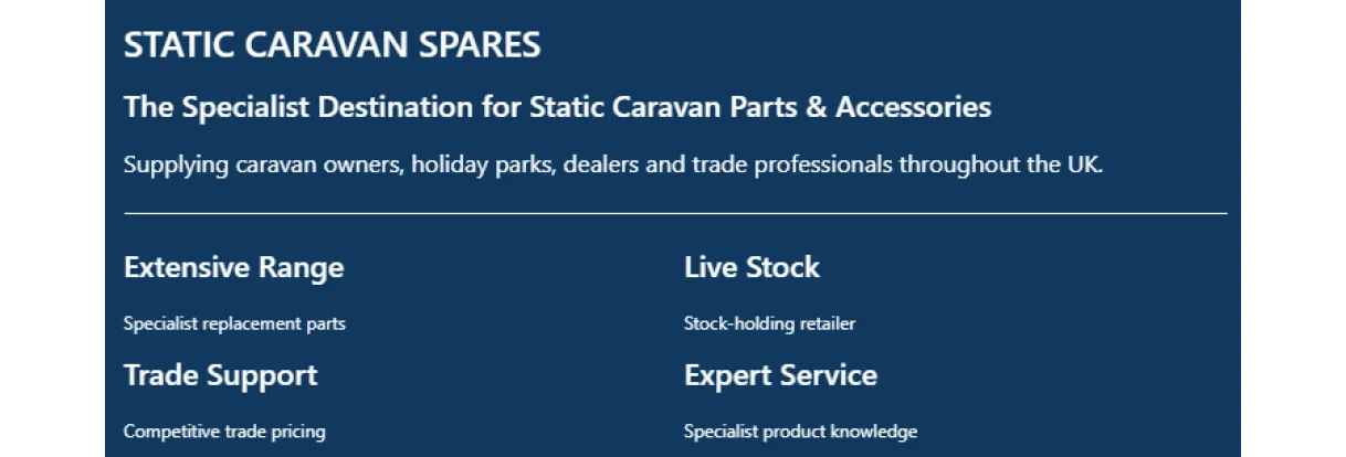 Static Caravan Dorr And Window Parts Slider