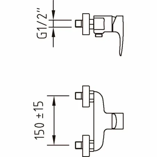 LEVER SHOWER MIXER TAP VALVE 150MM CENTRES