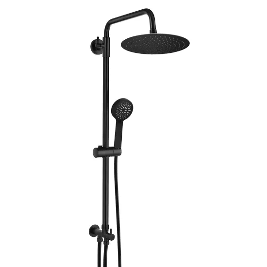 Overhead Rain Shower Riser Rail Kit Black