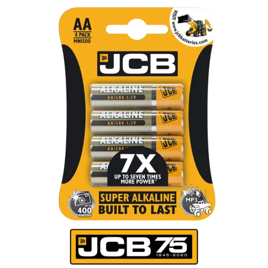 JCB AA Super Alkaline Pack of 4