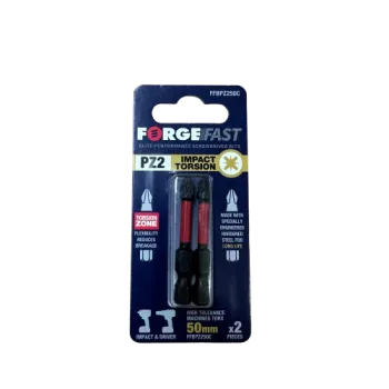 ForgeFast Impact Bits PZ2 x 50mm Card of 2