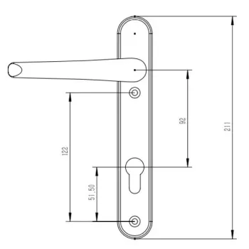 Stanway Black UPVc Door Handle