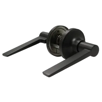 Black Flat Bar Passage Set 25mm Tube Latch