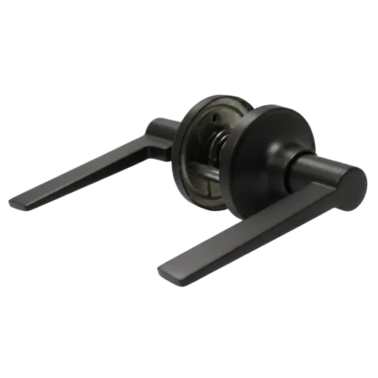 Black Flat Bar Passage Set 25mm Tube Latch