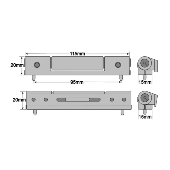 UPVC Butt Hinge WMS Style White Flat