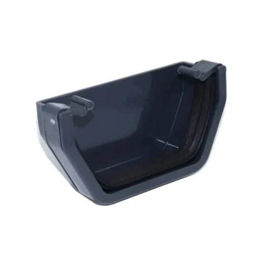 Square Line External Stop End - Anthracite Grey