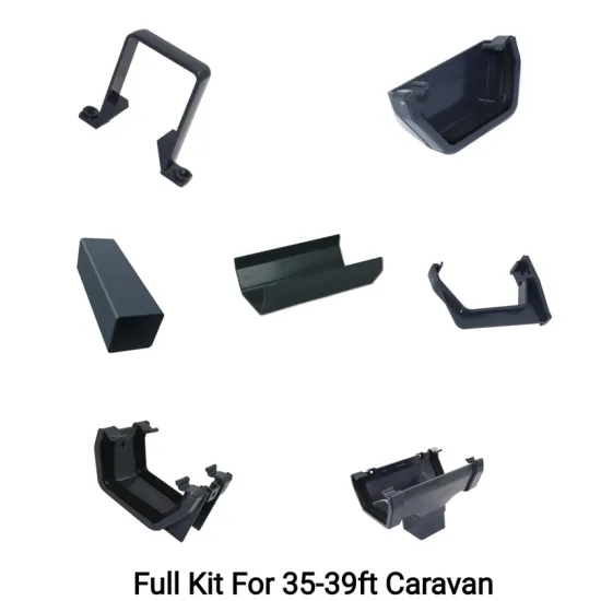 Full Set Anthracite Grey Square Line Guttering 35ft-39ft