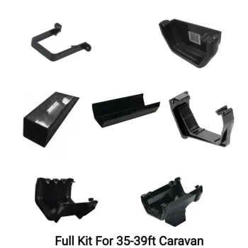 Full Set Black Square Line Guttering 35ft-39ft
