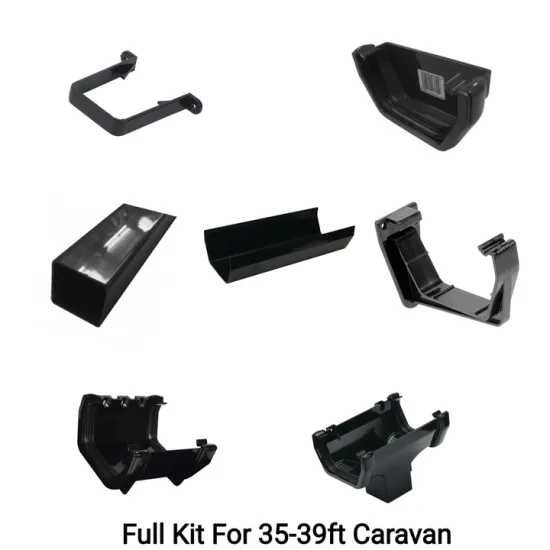 Full Set Black Square Line Guttering 35ft-39ft
