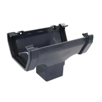 Square Line Gutter Running Outlet - Anthracite Grey