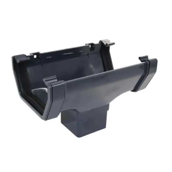 Square Line Gutter Running Outlet - Anthracite Grey