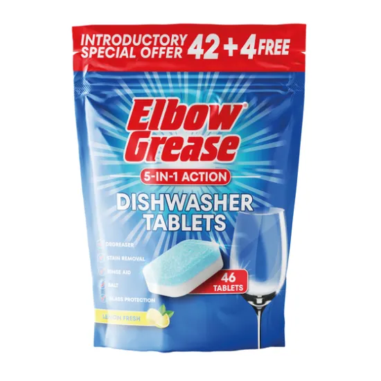 Elbow Grease Dishwasher Tablets 42+4 Free Pack